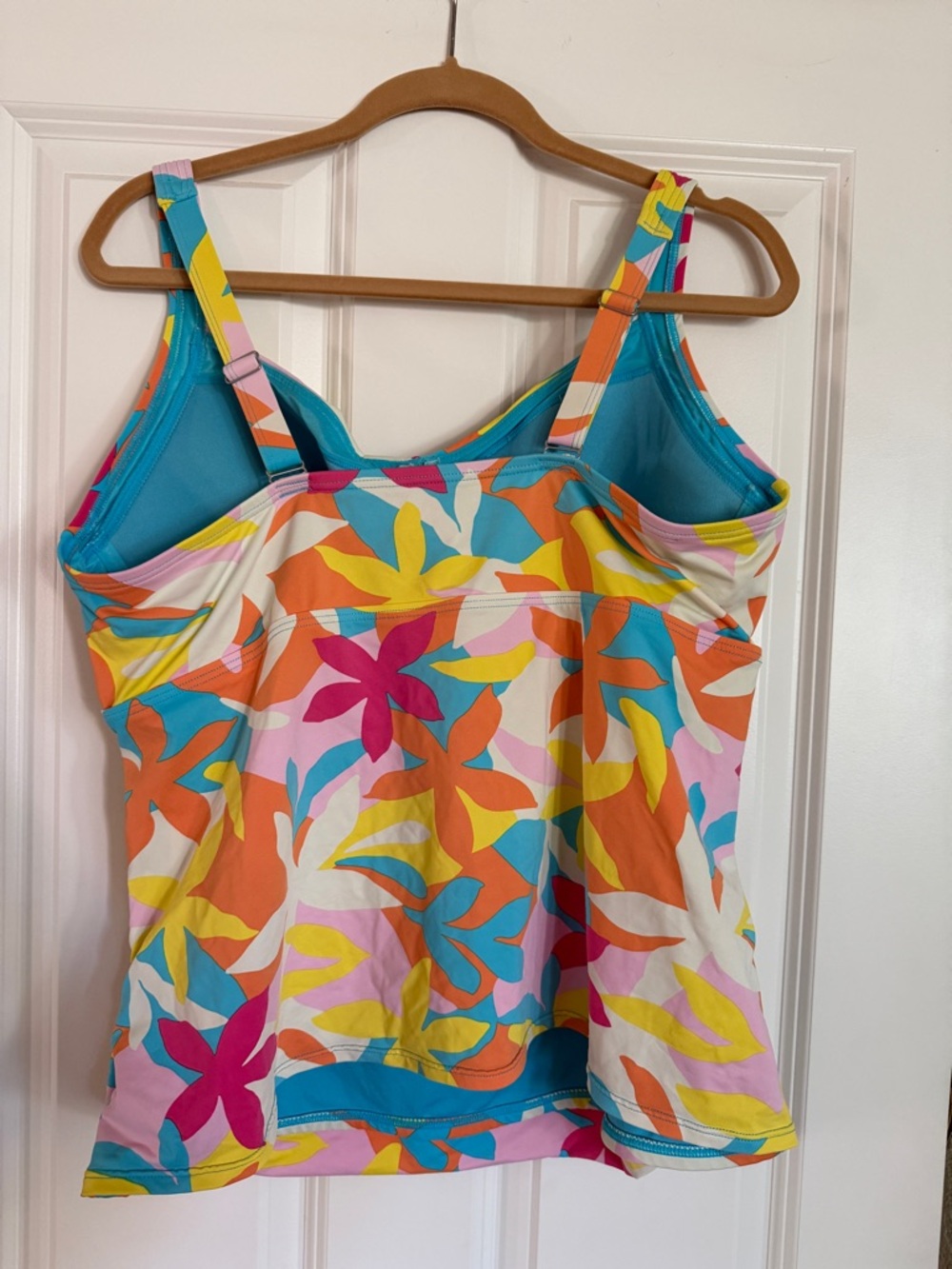 Lands' End Floral Twist-Front Tankini Top in Multicolor Underwire 18W - Picture 4 of 6